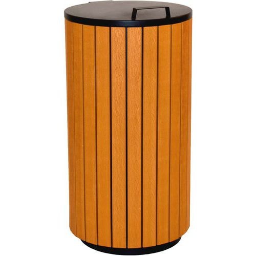 Poubelle d'extérieur 90 L Look Bois - Image principale