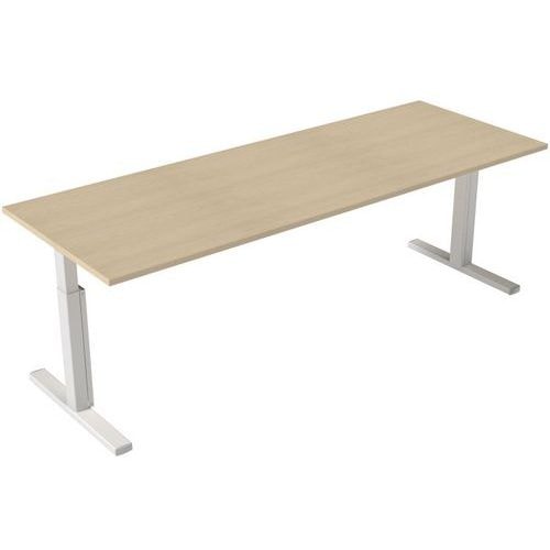 Bureau droit Inesa avec pied réglable en T Chêne 220 cm - Image principale