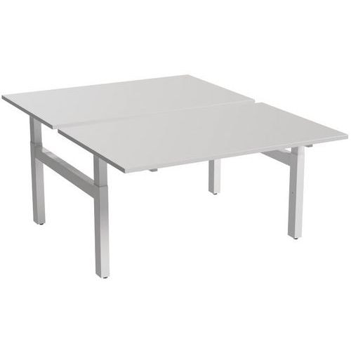 Bureau droit Bench 2 places piètement réglable en H - Inesa - Image principale