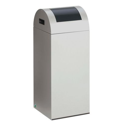 Poubelle tri anti-feu - 60 L - Argent trappe anthracite - Image principale