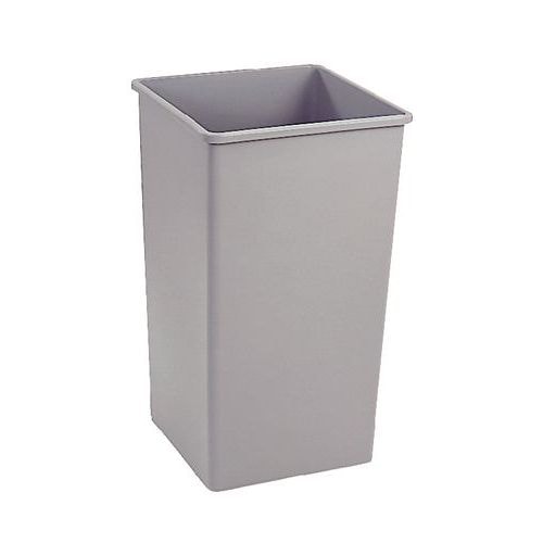 Poubelle carrée en plastique - 133 litres - grise - Image principale
