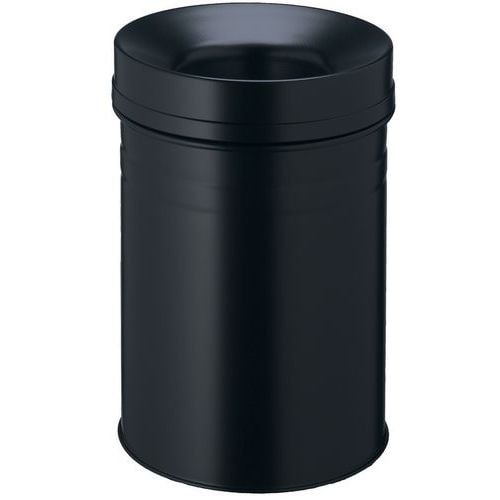 Poubelle en métal antifeu - 15 L, Coloris : Noir - Image principale