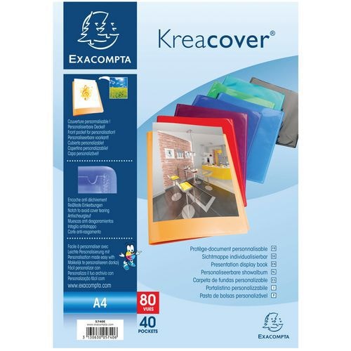 Protège-documents en PP semi rigide kreacover® 80 vues A4 - Image principale