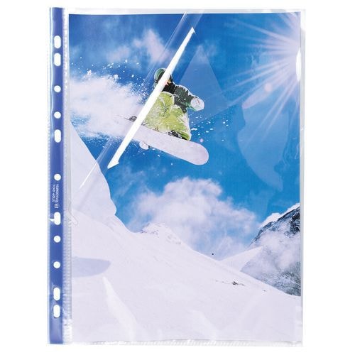 Lot de 10 Sachet de 10 pochettes perforées stop doc ouverture coin A4 - Image principale
