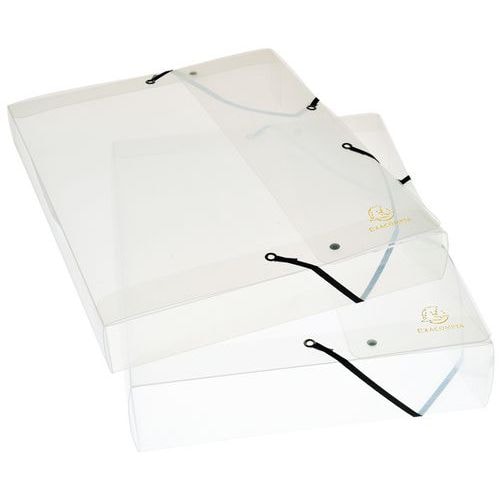 Lot de 8 Boite de classement exabox dos 25mm polypropylène crystal A4 - Image principale
