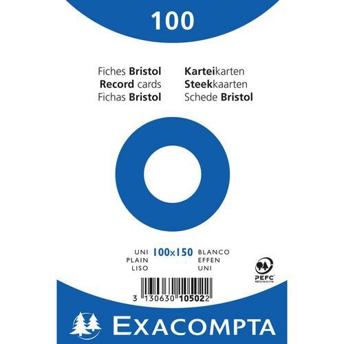 Lot de 20 Paquet 100 fiches sous film bristol uni 100x150mm - Image principale