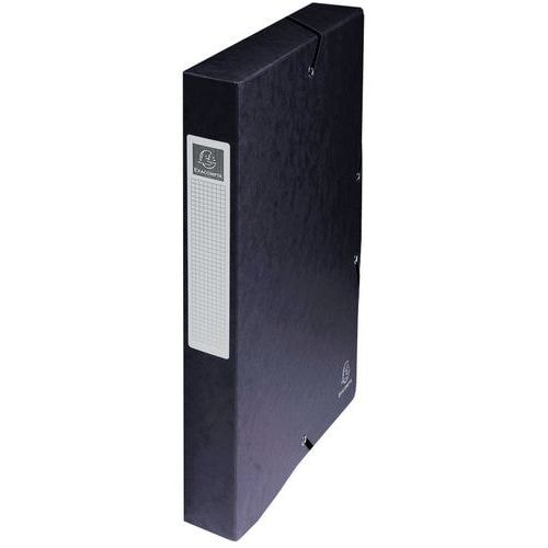 Lot de 8 boîtes de classement exabox dos 40mm carte lustrée - A4 Noir - Image principale