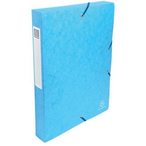 Lot de 8 boîtes classement exabox dos 40mm carte lustrée A4 Turquoise - Image principale