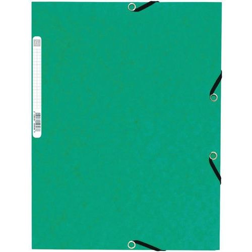 Lot de 50 Chemise à élastique 3 rabats carte lustrée 355gm² A4 Vert - Image principale