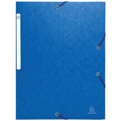 Lot de 50 chemisess à élastiques carte lustrée 3 rabats monobloc Bleu - Image principale