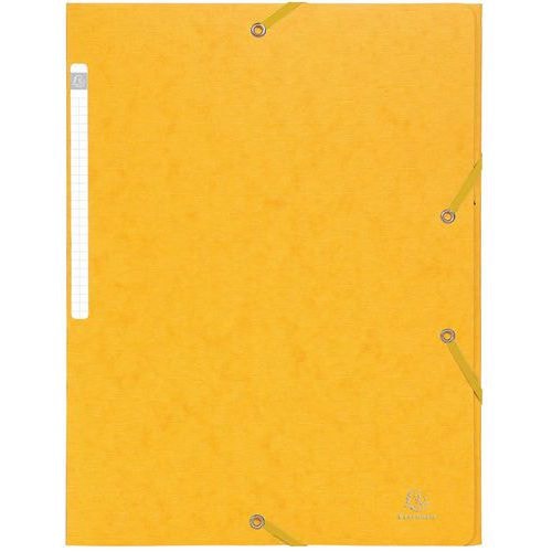 Lot de 50 chemisess à élastiques carte lustrée 3 rabats monobloc Jaune - Image principale
