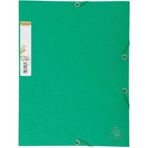 Lot de 25 chemises 3 rabats carte recyclée 380g/m2 A4 Vert foncé - Image principale