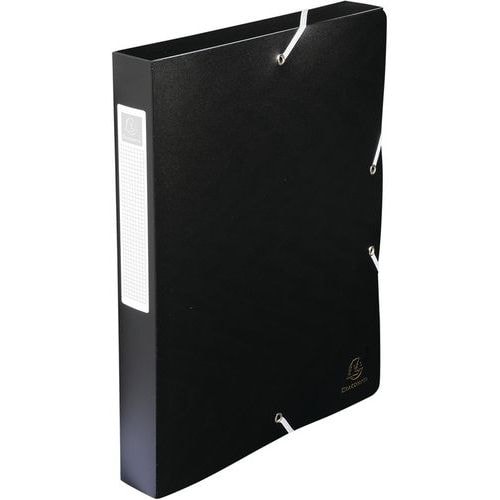 Lot de 8 boîtes de classement exabox dos 40mm PP 7/10e opaque A4 Noir - Image principale