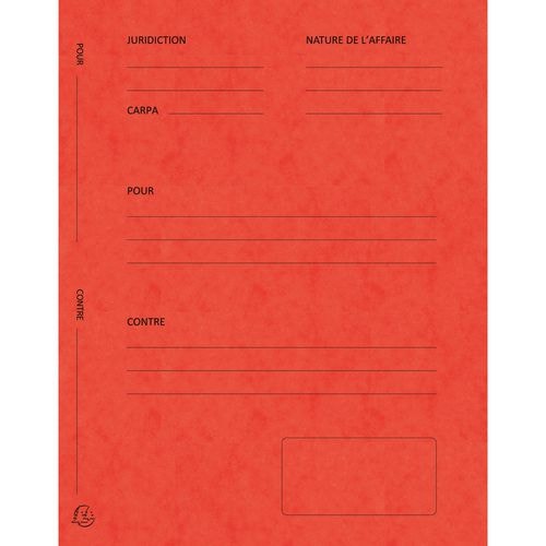 Lot de 5 paquets 25 dossiers plaidoirie "pour/contre" 25x32cm Rouge - Image principale