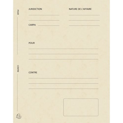 Lot de 5 paquets 25 dossiers plaidoirie "pour/contre" 25x32cm Ivoire - Image principale