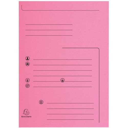 Lot de 5 paquets de 25 chemises 2 rabats super 250 24x32cm Rose - Image principale