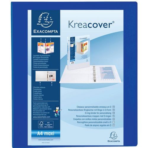 Lot de 10 classeurs pp personnalisable 4 anneaux 25mm A4 maxi Bleu - Image principale