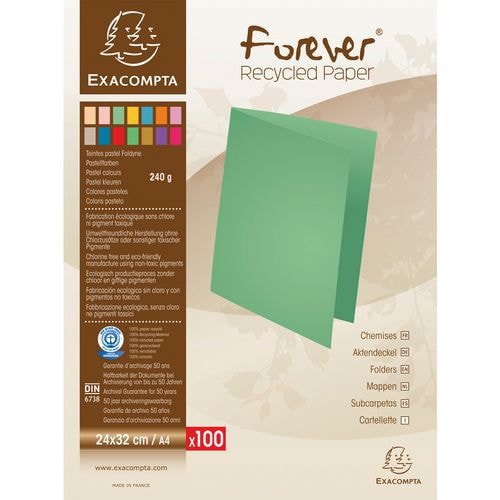 Lot de 5 paquets de 100 chemises forever®250 recyclé 24x32cm Bleuclair - Image principale