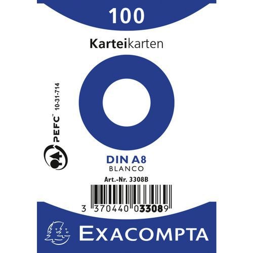 Lot de 48 Paquet 100 fiches sous film bristol uni 55x74mm - Image principale