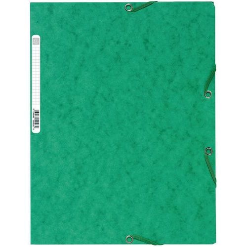 Lot de 25 chemises 3 rabats à élastiques carte lustrée 400g/m2  A4 Vert - Image principale