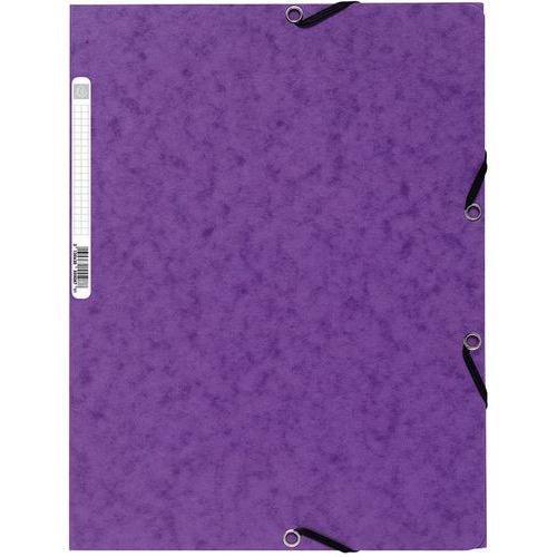 Lot de 25 chemises 3 rabats carte lustrée 400g/m2  A4 Violet - Image principale