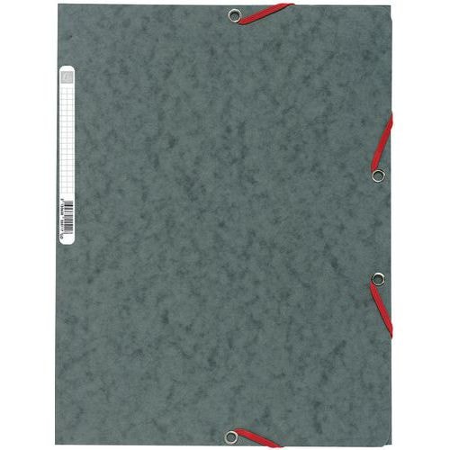 Lot de 25 chemises 3 rabats à élastiques carte lustrée 400g/m2  A4 Gris - Image principale