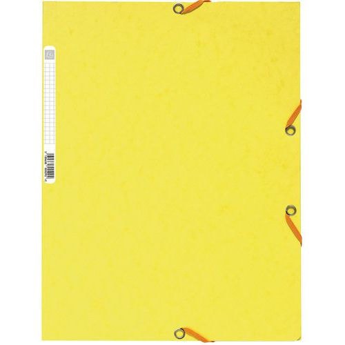 Lot de 25 chemises 3 rabats carte lustrée 400g/m2  A4 Jaune citron - Image principale