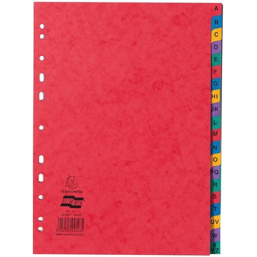 Lot de 5 Intercalaires carte avec onglets imprimés 20 positions az A4 - Image principale