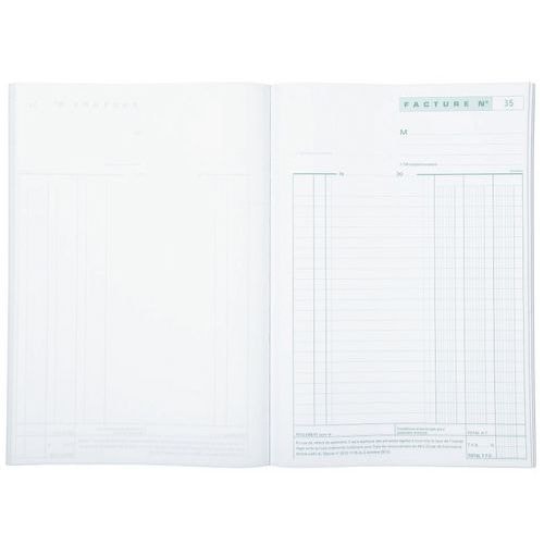 Lot de 5 Manifold factures avec tva 29,7x21cm 50 feuillets dupli - Image principale