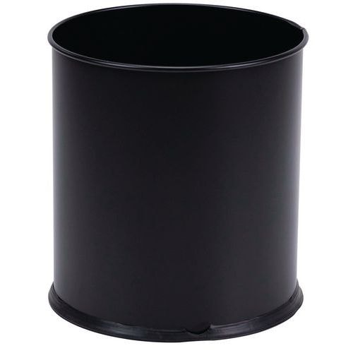Corbeille à papier métal Noir - 8 L, 15 L ou 30 L - Manutan Expert - Image principale