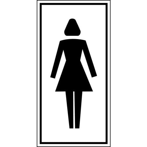 Pictogramme de signalisation noir et blanc - adhésif - Femme - Image principale