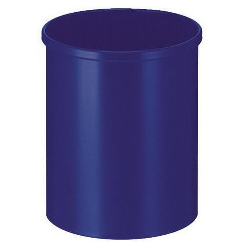 Poubelle ronde en métal 30 L Bleu - Image principale