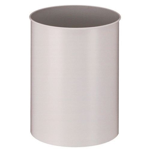 Poubelle ronde en métal 15 L Gris - Image principale