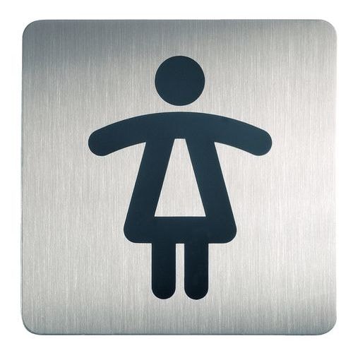 Plaque signalétique acier toilettes dames - Image principale