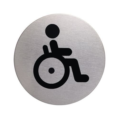 Plaque signalétique acier toilettes handicapés - Image principale