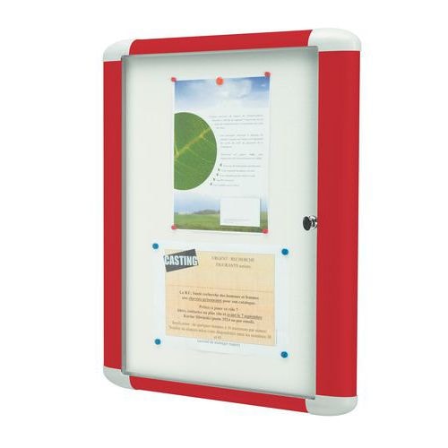 Vitrine d'intérieur Couleur - Fond aluminium - Porte en verre de sécurité - Image principale