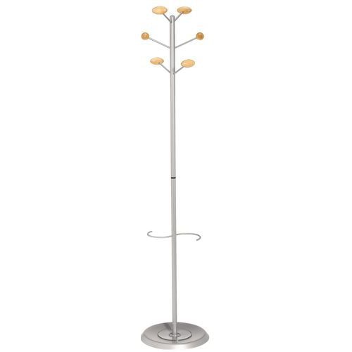 Portemanteau Aloes 6 patères en aluminium argent - Image principale