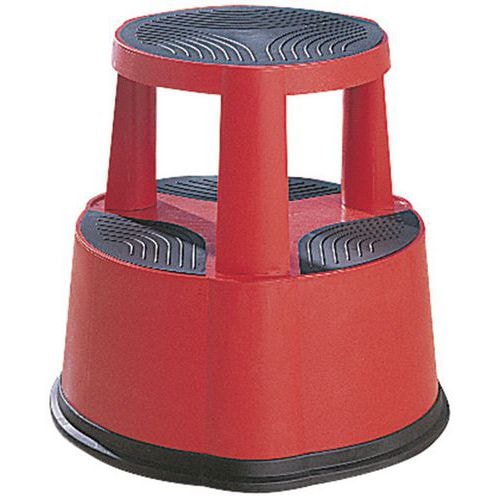 Marchepied mobile pro poly. - 2 marches Rouge - Image principale
