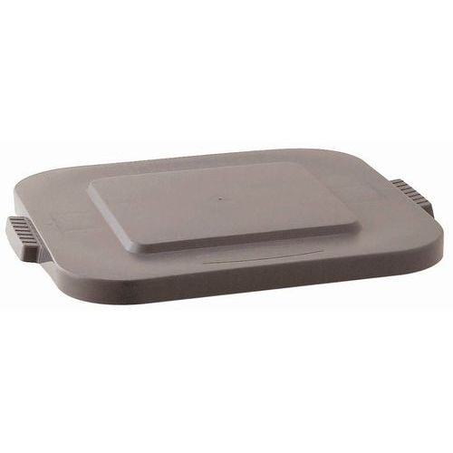 Couvercle plat gris pour poubelle carrée 106 L Rubbermaid - Image principale