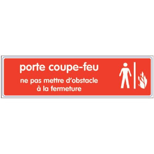 Panneau Prévention incendie porte coupe feu obstacle - Image principale