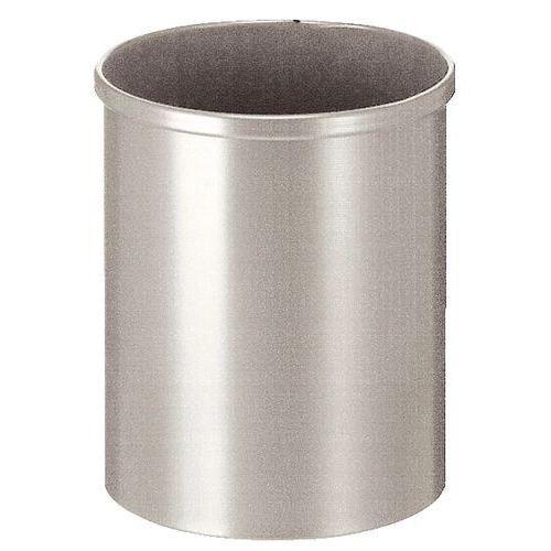 Poubelle ronde en métal 15 L coloris argent - Image principale