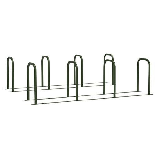 Borne vélos en u reliée 4u peinte vert sapin - Image principale