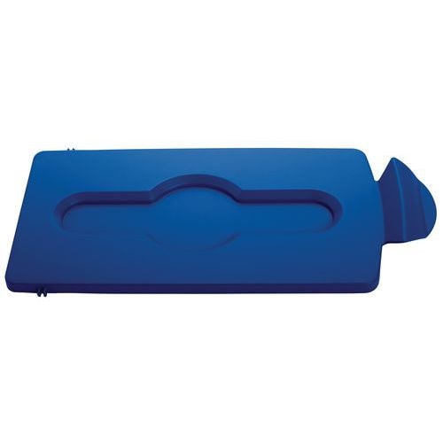 Couvercle fermé station recyclage Slim Jim bleu - Image principale