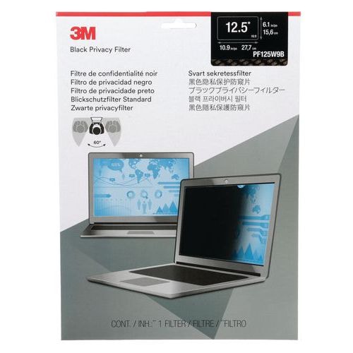 Filtre de confidentialité noir pour ordinateur portable de 12,5'' à 24 - Image principale