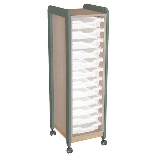 Meuble colonnes à casiers Lili 1 col/12 casiers Ht 137 cm kaki - Image principale