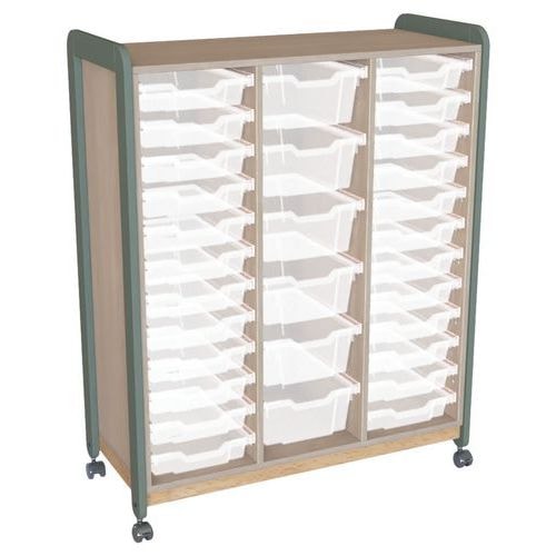 Meuble colonnes à casiers Lili 3 col/24+6 casiers Ht 137 cm kaki - Image principale