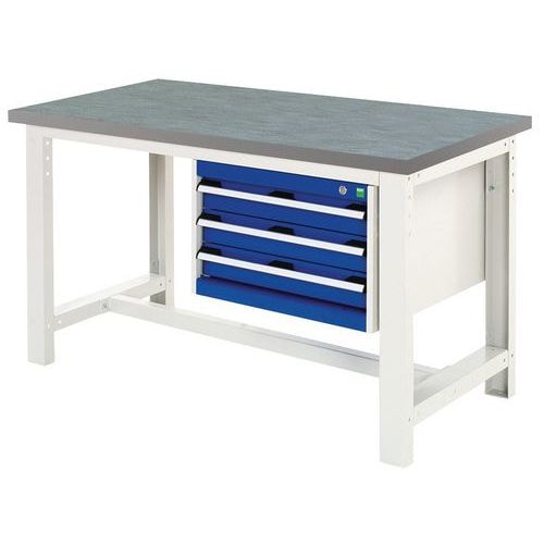 Etabli Cubio avec 3 tiroirs - Largeur 150 cm, Profondeur 75 cm - Bott - Image principale