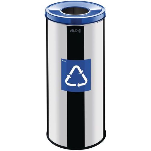 Poubelle métallique Prestige EKO de recyclage 45 L, bleu - Image principale
