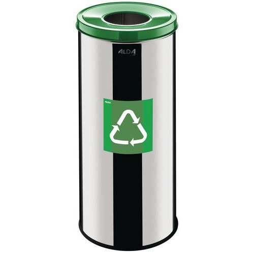Poubelle métallique Prestige EKO de recyclage 45 L, vert - Image principale