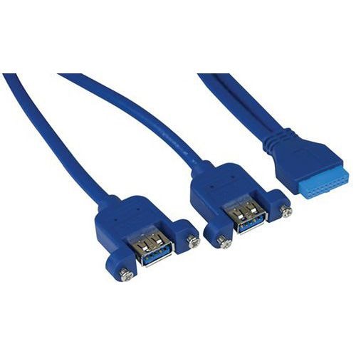 Câble USB 3.0 2 ports monté sur panneau - Image principale